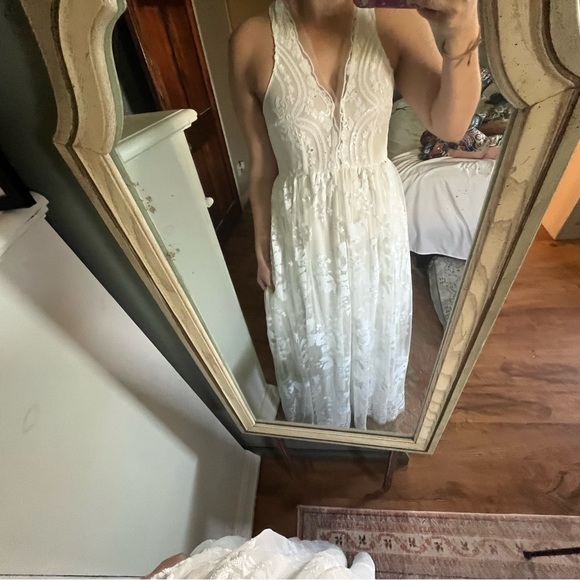 Southern fried chicks white sequin a line maxi dress - Picture 8 of 13